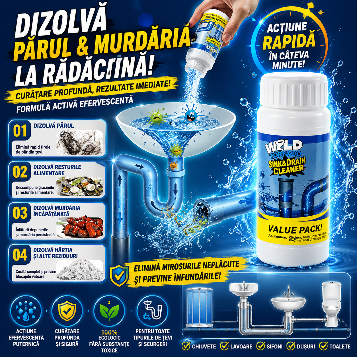Wild Tornado-Soluție Desfundare Țevi